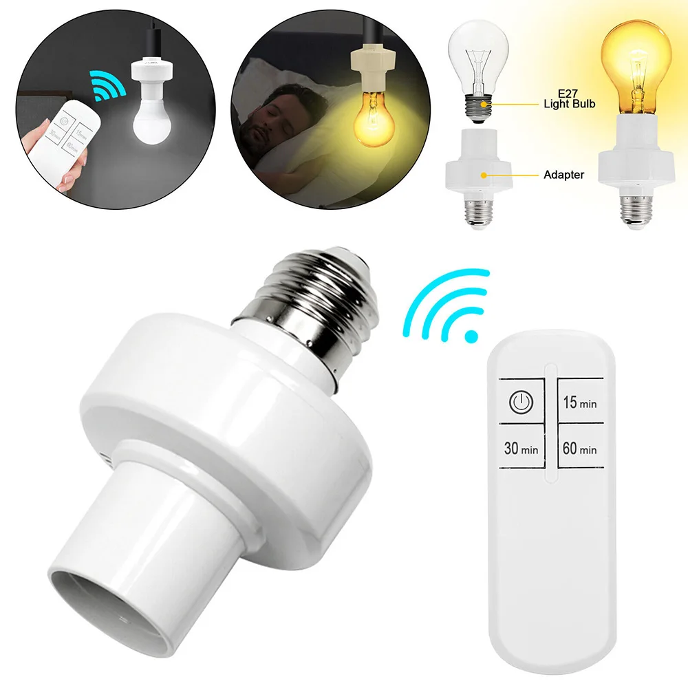 

E27 Wireless Remote Control Light Lamp Base ON/Off Switch Socket Holder 15M Range RC Smart Device 110V 220V