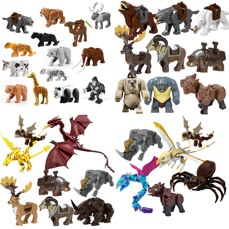 

Magic Animals Newt's Case of Magical Thunderbird Aragog Occamy Thestrals Basilisk Model Figure Blocks Diy Brick Toy For Children