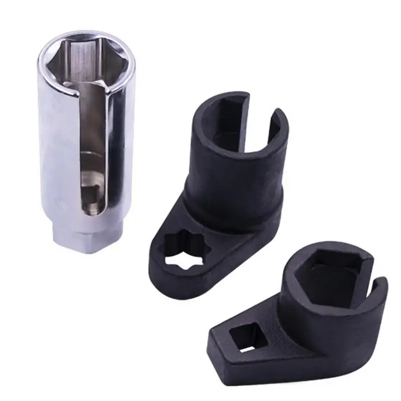 

22mm Sensor Socket 3 Pcs Automotive Oxygen Sensor Socket Wrench 3 Pcs Wire Gate Accesses Sensor From Side Preventing Damage To
