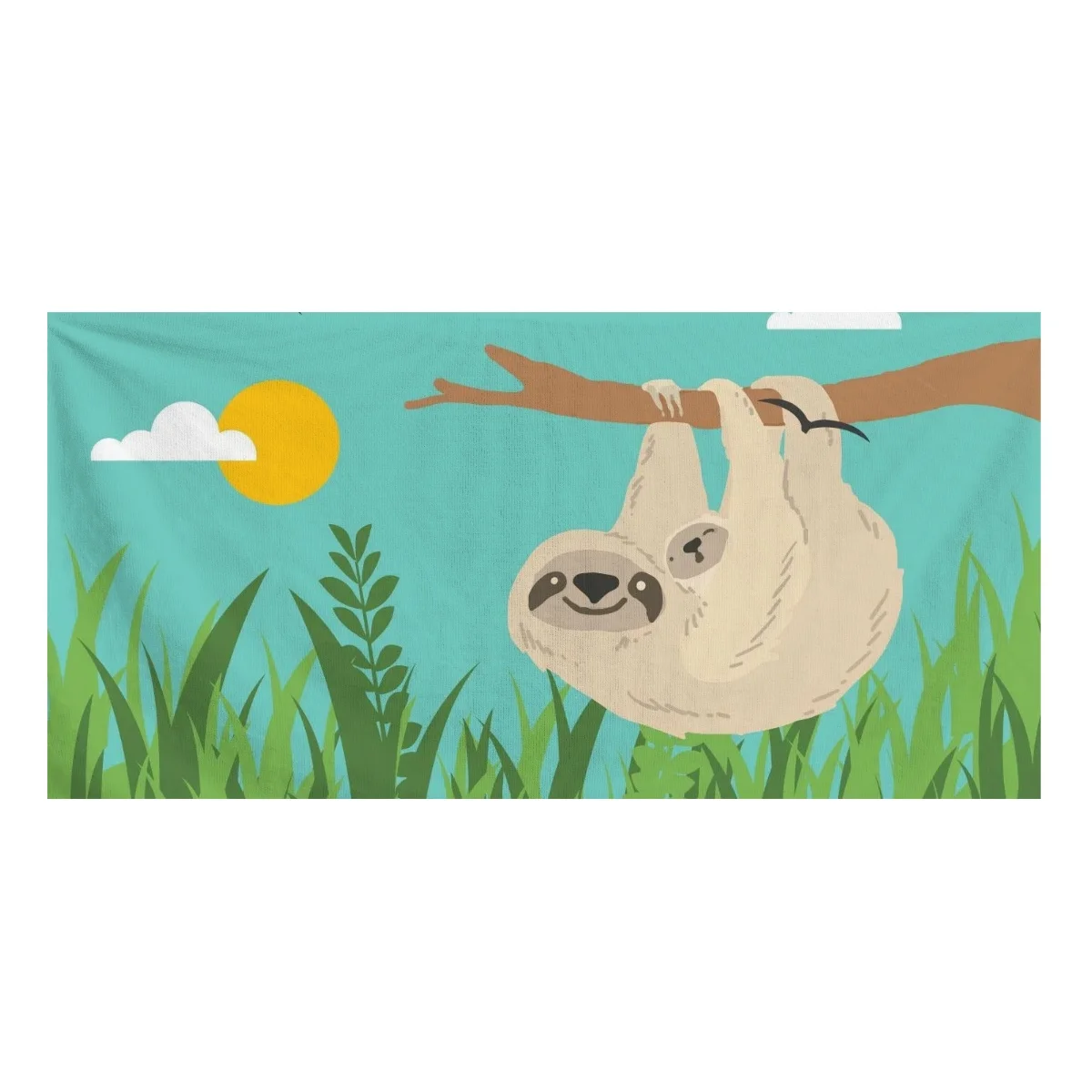 

HUGSIDEA Cute Sloth Animal Pattern Face Towels for Kid Adult Quick Dry Super Soft Bathroom Shower Towels Travel Beach Yoga Towel