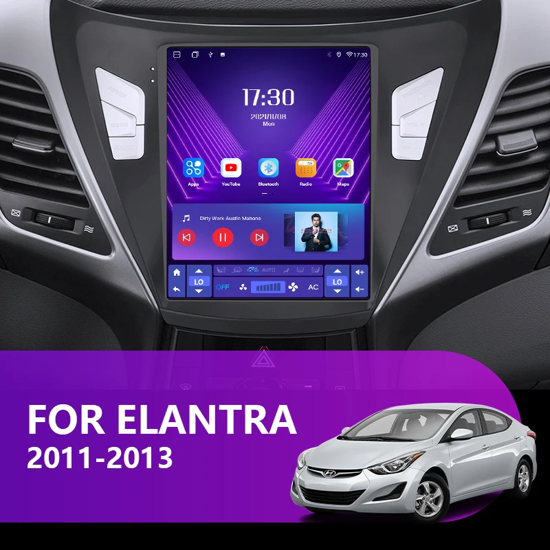 $86.99 JMCQ 2 Din Android 11 Car Radio For Hyundai Elantra Avante I35 2011-2013 Multimedia Video Player GPS Carplay For Tesla Style