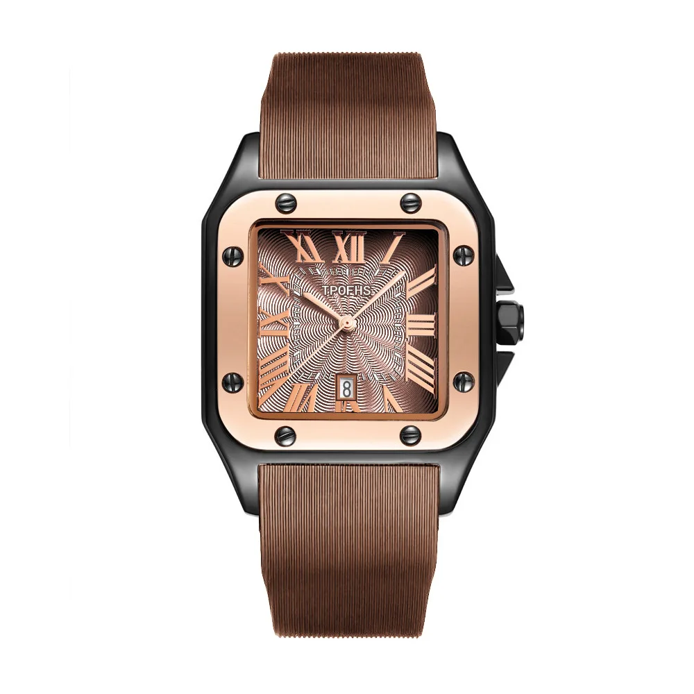 China Quartz Movement  Roman Square Watches  Fashion Wristwatch Ladies Rose Gold Watches Gift For Girlfriend Men Clock Female