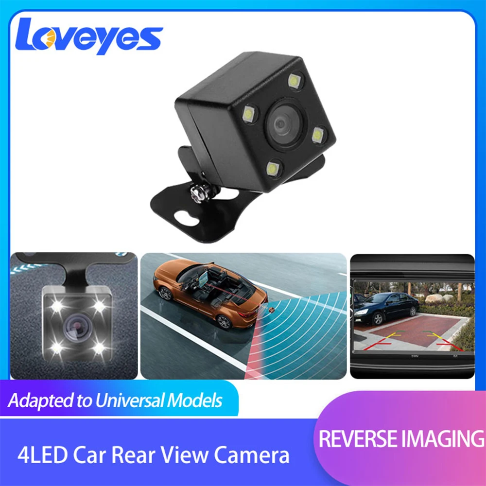

Автомобильная камера заднего вида, 4 светодиода, CCD, HD, ночное видение, водонепроницаемая, широкий угол обзора 170 градусов, универсальная камера заднего вида, автомобильные аксессуары