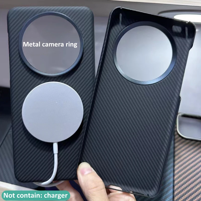 

Compatible For Magsafe Magnetic Wireless Charging Carbon Fabric Fiber Case For Huawei Mate 60 Pro / Mate 60 Pro+