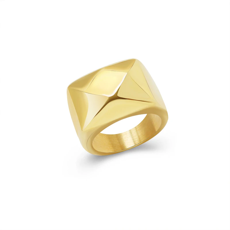 

Exaggerated Ins Cut Faced Handmade Women's Ring Geometric Stainless Steel Women's Jewelry Popular Product