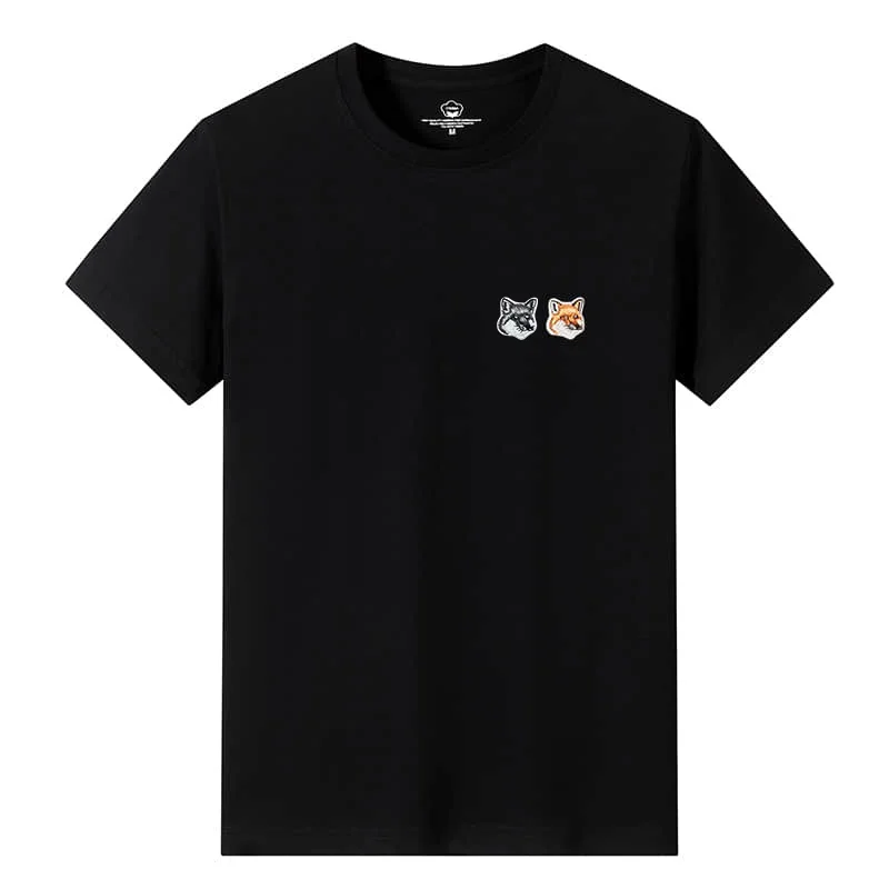 

Высококачественная хлопковая модная повседневная женская футболка, модный брендовый топ с вышивкой Maison Fox в Корейском стиле с коротким рук...