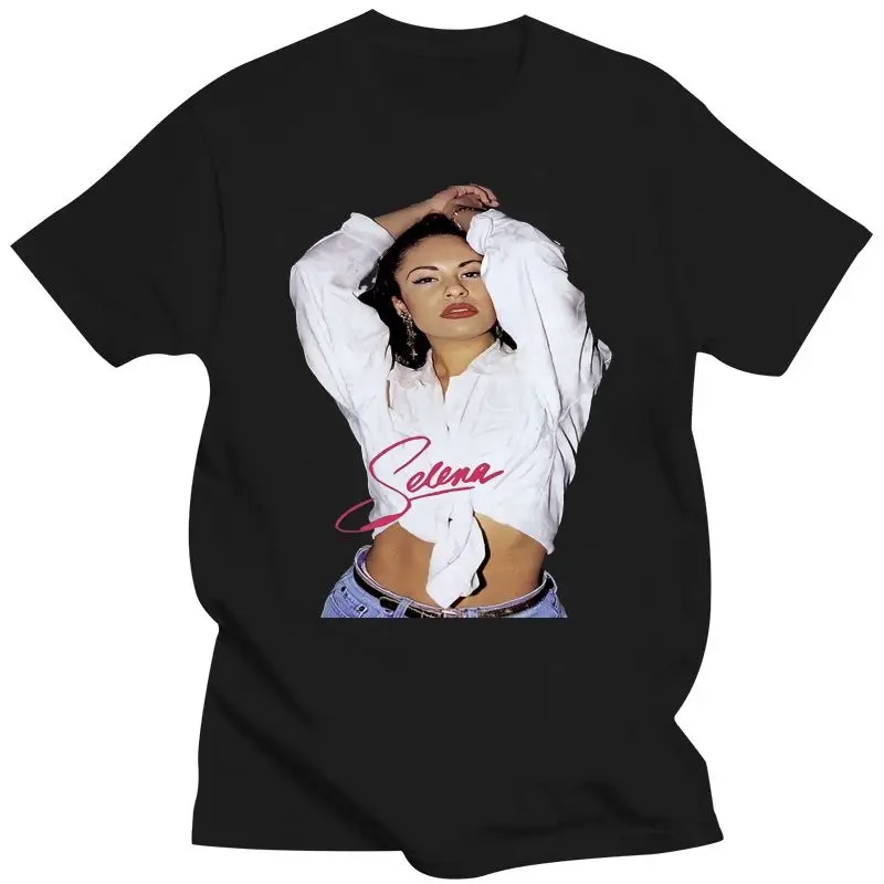 

Camiseta de Selena Quintanilla para hombre, ropa de calle de Anime Harajuku, edición limitada, color negro, novedad de 2021