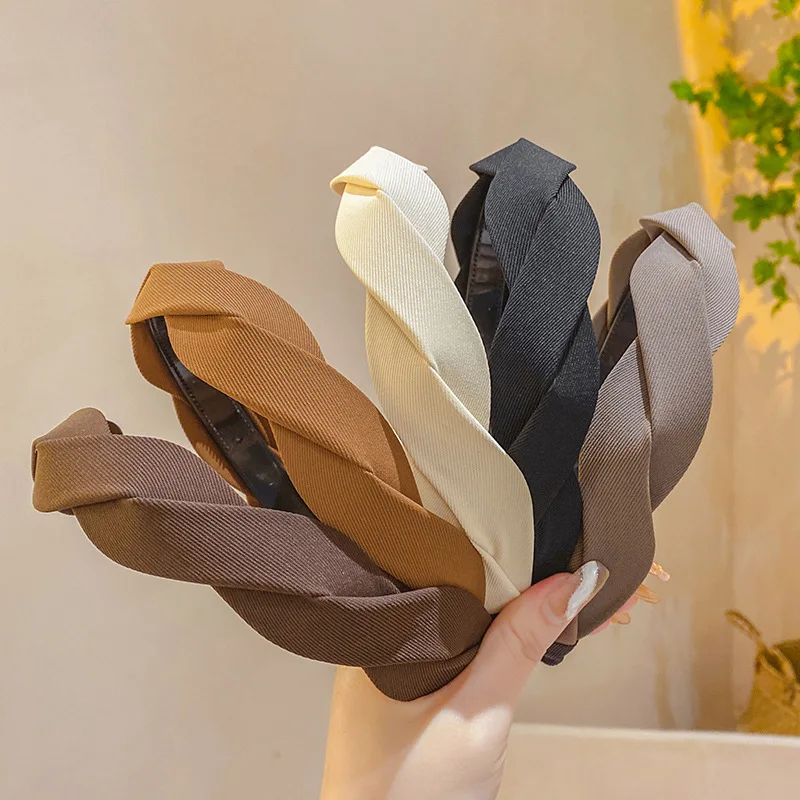 

Vintage Twist Solid Color Hair Bands for Women Girls Hair Hoop Headbands Designer Headband Hair Accessories Headwear 2022 New