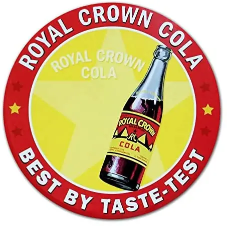 

ZYPENG Wine Cellar Pub Wall Decor Garage Personalized Cafe Tin Sign Metal Signs Royal Crown Cola RC Soda Best by Taste