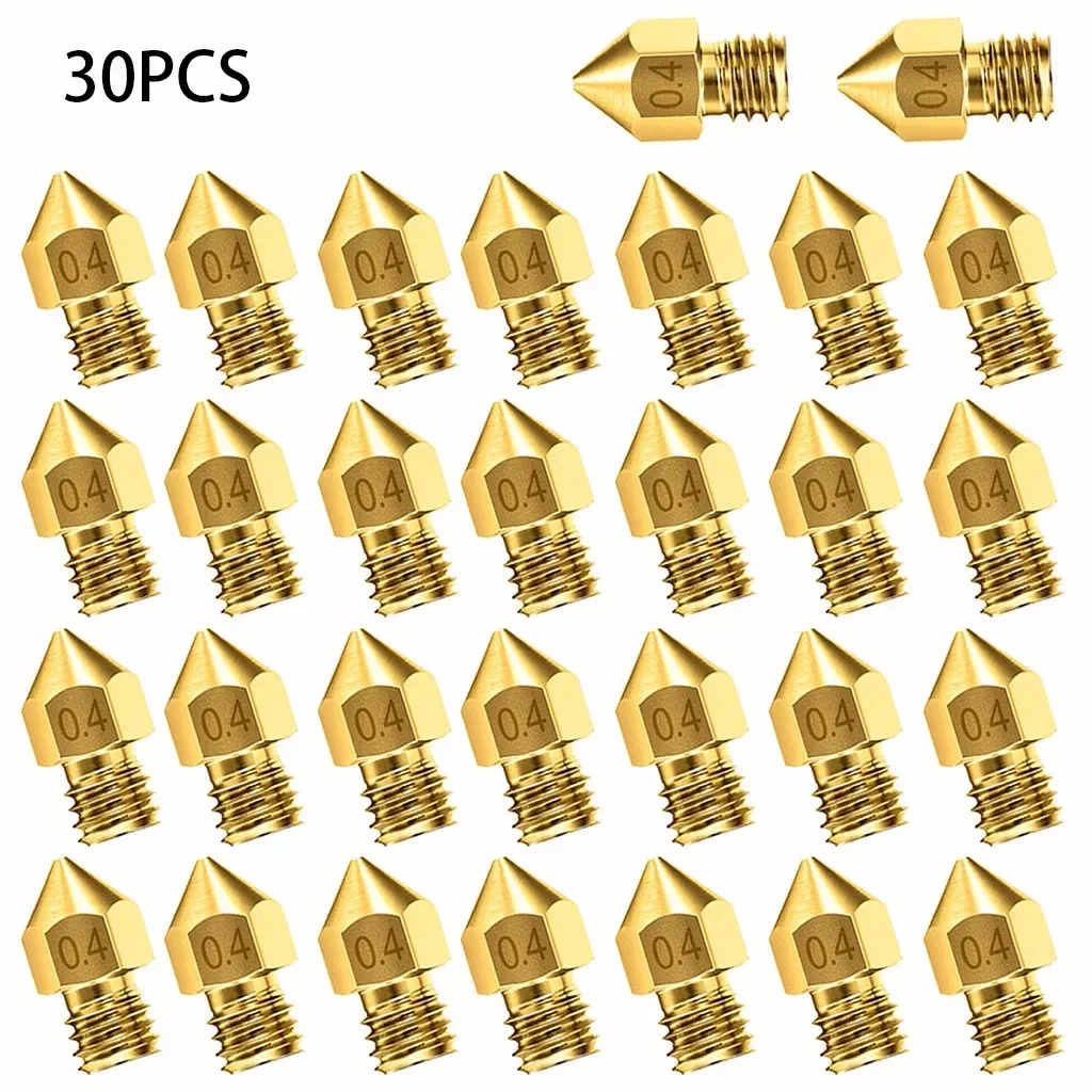 

30pcs 3d Printer Nozzle Accessory Mk8 0.4mm For Cr-10 For Ender 3 For Anet A8 Printer Parts Repair Parts Accessories