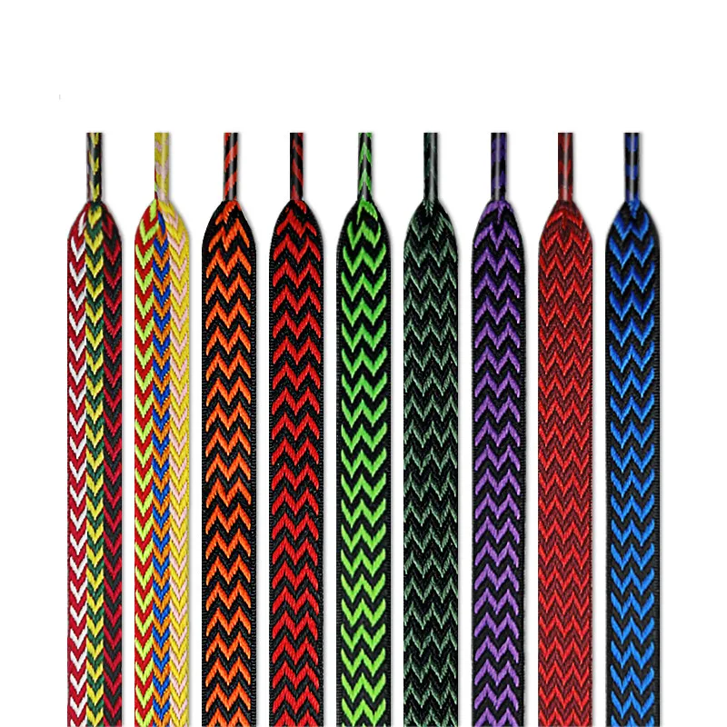 Шнурки в национальном стиле с волнистым узором для женщин и мужчин яркие