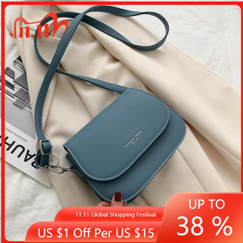 

Модные трендовые сумки через плечо для женщин, однотонная дизайнерская сумка на ремне с клапаном, маленькие женские сумочки