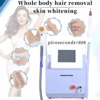 2022 new 2 in 1 808 diode laser permanent hair removal q switched nd yag 755 nm picosecond laser tattoo removal machine