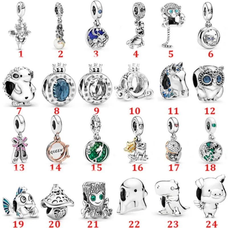 

925 Sterling silver Charm cute tree man owl beads fit Pandora 925 Original Bracelet silver jewelry