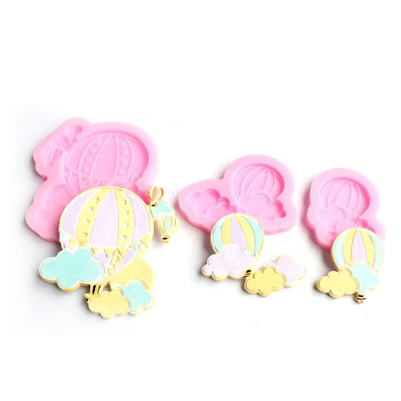 

Радужная силиконовая форма для мастики в форме облака, воздушный шар, шоколад, трехмерные формы для мастики, инструменты для украшения торт...