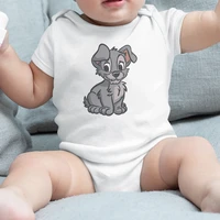 cute little scamp cartoon dog graphic baby onesie disney lady and the tramp casual all match short sleeves toddler romper