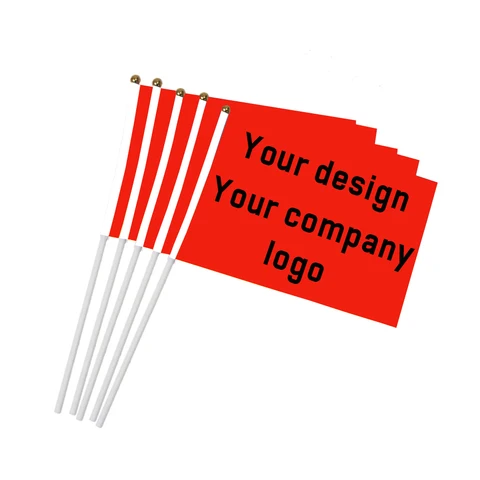 Индивидуальный Ручной флаг 14x21 см логотип компании дизайн рекламы персонализированные ручные Мах флаги праздники День Рождения Вечеринка фестиваль Декор