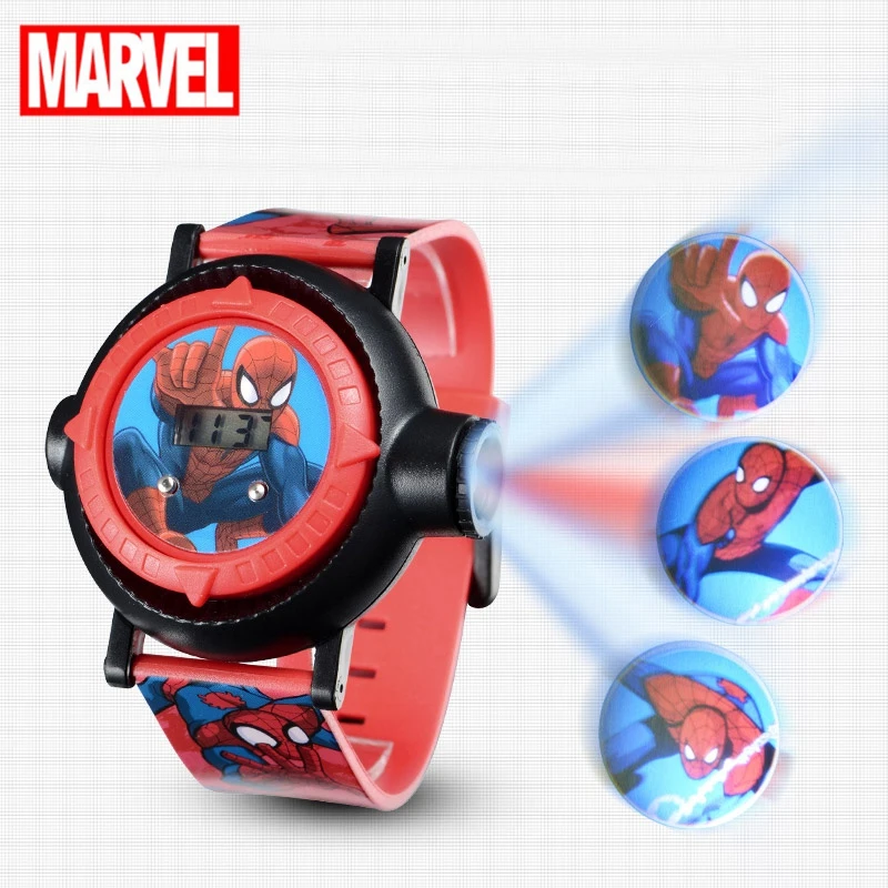 MARVEL Spider Men Children Digital Watch Original Kids Avengers Super Hero Dream Boy Project Time Teen Funny Toy Cartoon Clock