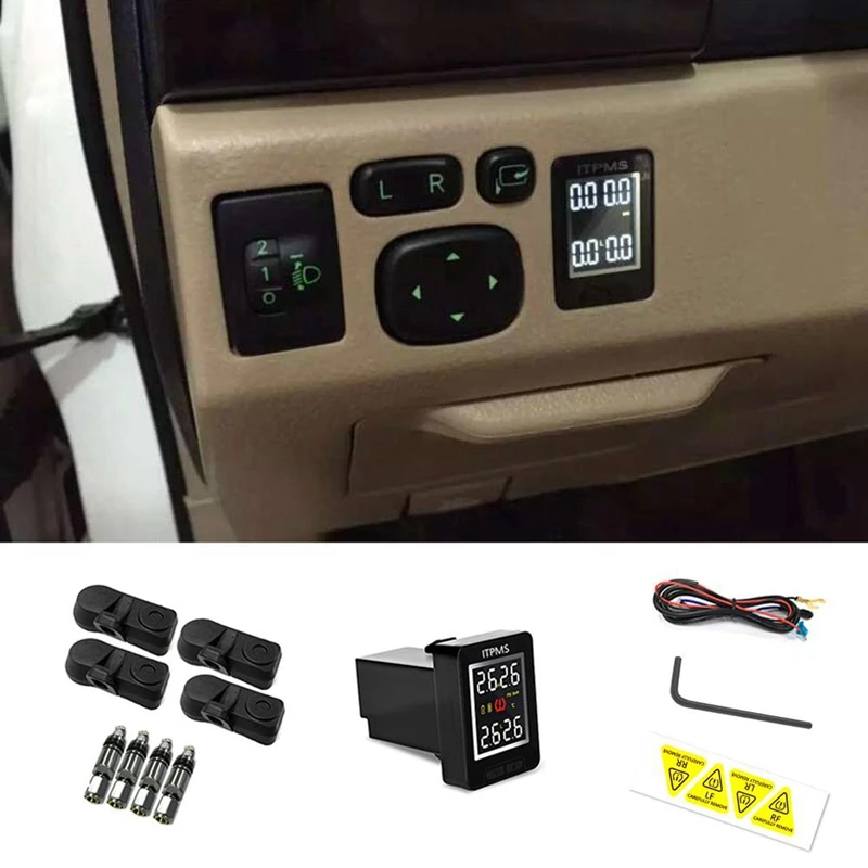

TPMS For Toyota Special-Purpose Solar Power Car Tire Pressure Monitor System Warning TPMS With 4 Sensors