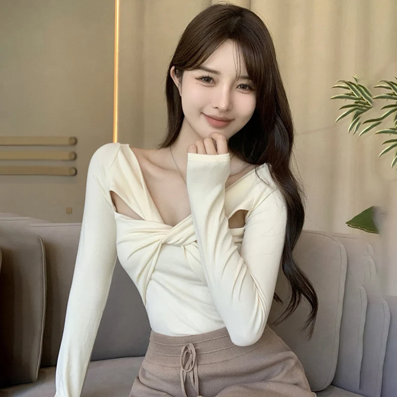 Весенняя шикарная футболка для женщин укороченные топы в корейском ретро-стиле