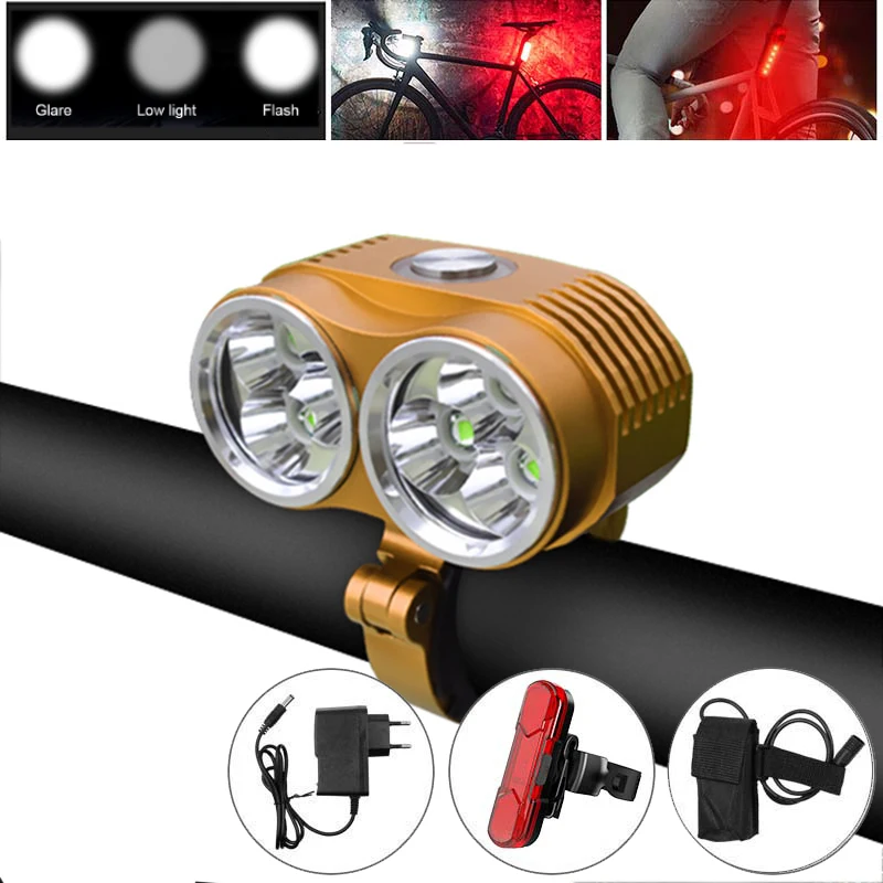 

Bicycle Bike Light Waterproof 10000 Lumen Rechargeable Headlight 6*L2 LED Handlebar Lamp Cycling Safety Warning Flashlight