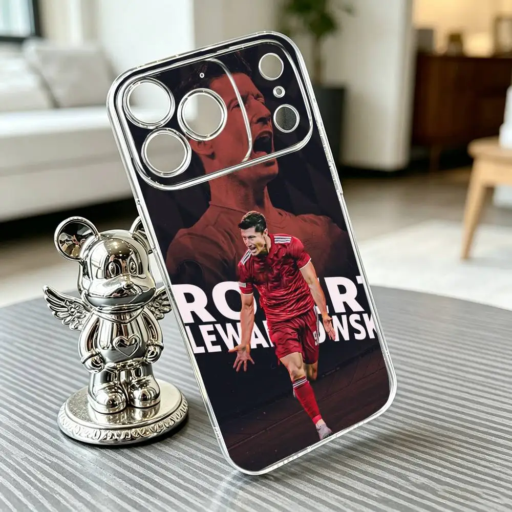 Фото Чехол для телефона Football R-Robert Lewandowski для iPhone 17 16 15 14 13 12 11 Mini Pro Max Plus, прозрачный №3