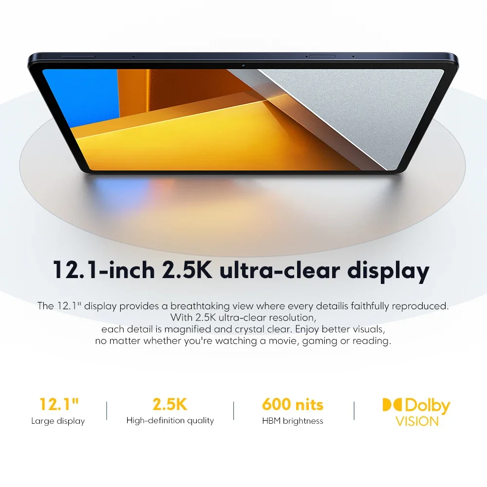 Планшет POCO Pad 12 1 дюйма 2 5 K Snapdragon 7s Gen 8 Мп 10000 мАч 33 Вт быстрая зарядка