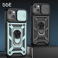 shockproof armor cover for iphone 14 13 12 11 pro x xr xs max 6 7 8 plus se 2020 slide camera protection ring holder phone case