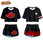 Женский комплект из двух предметов, короткий топ и шорты с открытым пупком