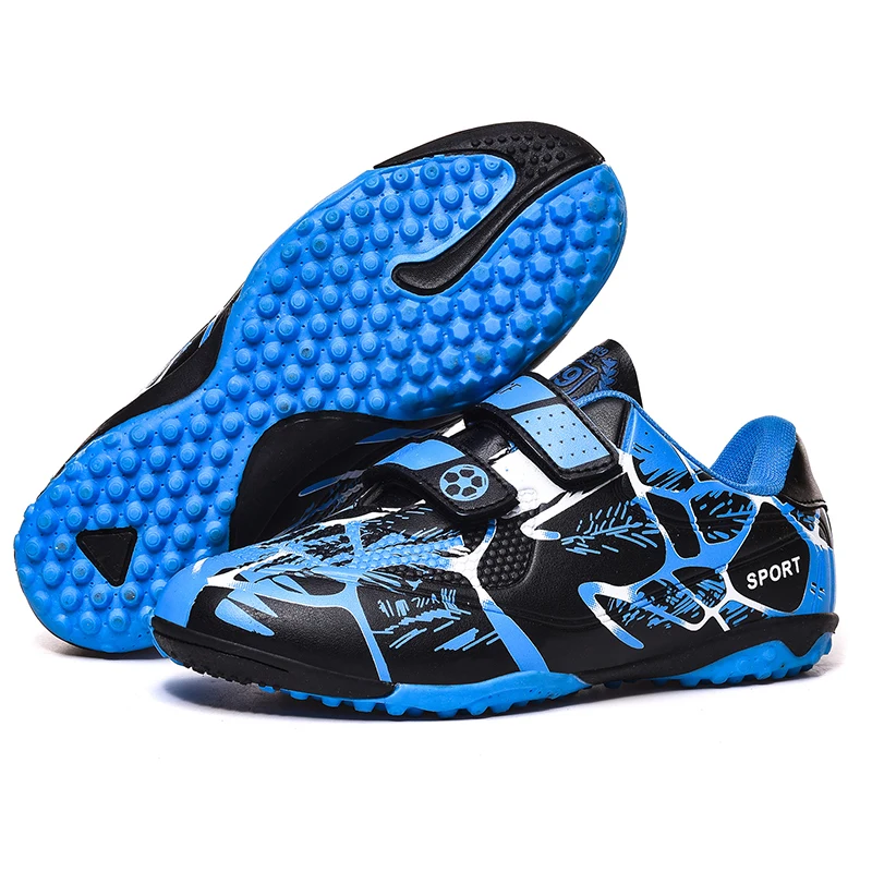 SENAGE Children's Soccer Shoes Kids Boys Girls FG/TF Ankle Boots Non-slip Velcro Football Training Shoes Kids Futsal Football