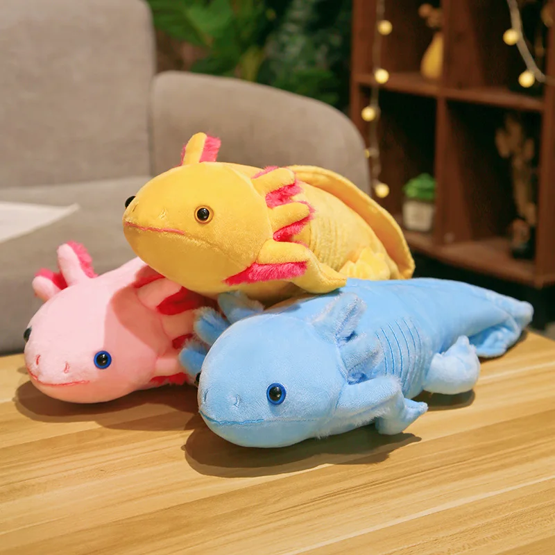 

45cm Kawaii Axolotl Ambystoma Plush Toys Simulation Dinosaur Salamander Stuffed Doll Cute Mexicanum Animal Decor Gift for Kids