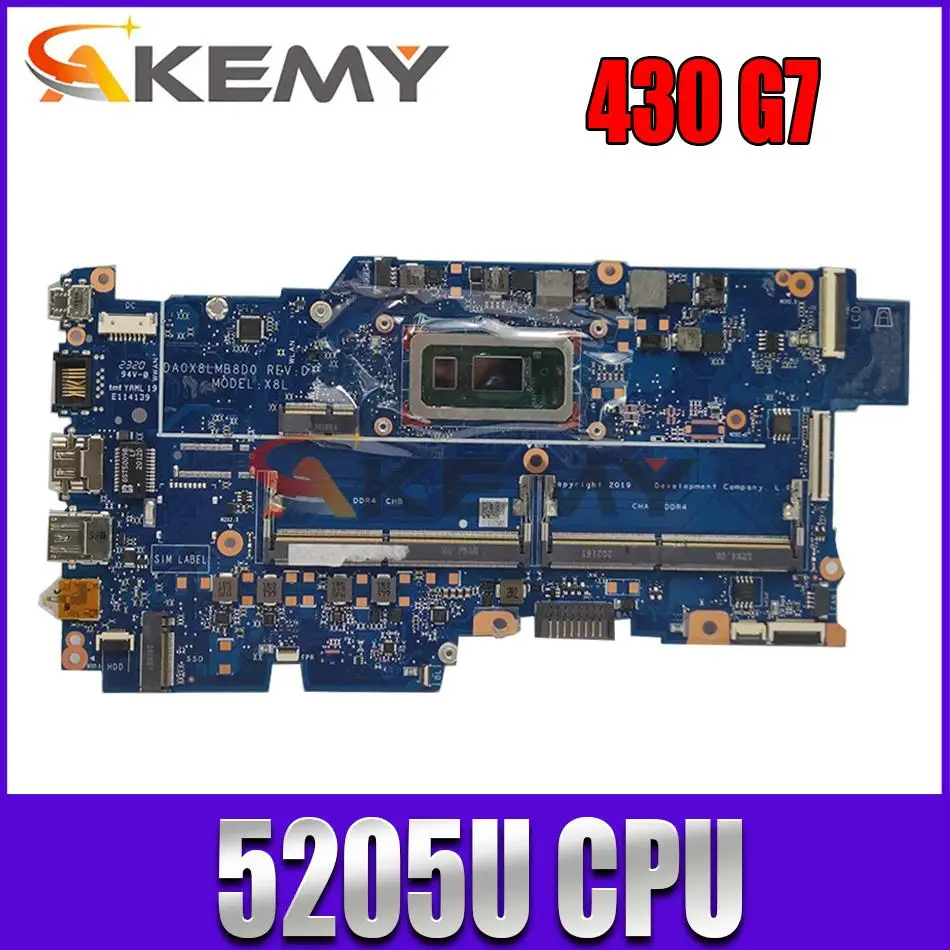 

L92222-601 L92222-001 For HP 430 G7 laptop motherboard mainboard DA0X8LMB8D0 5205U CPU GM UMA