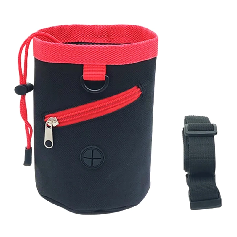 Dog Treat Pouch Pet Training Hands-Free Snacks Bag Holds Multi-function Poop Bags Dog Food Carrier Bag with Waist Belt