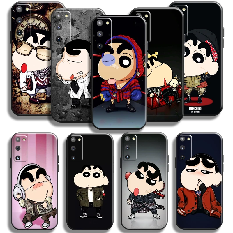 

Cute Crayon Shin-chan For Samsung Galaxy S20 S21 Plus Ultra FE 5G Samsung S21 S20 Phone Case Back Coque Liquid Silicon