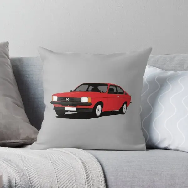 

Opel Kadett C Coupe Red Illustration Printing Throw Pillow Cover Case Soft Fashion Square Home Sofa Fashion Pillows not include