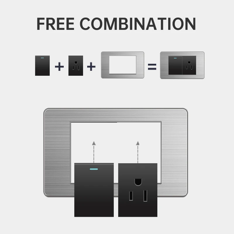 Настенный выключатель PSSRISE S18 US BR CA MX розетка USB TV TEL компьютерная Женская панель из