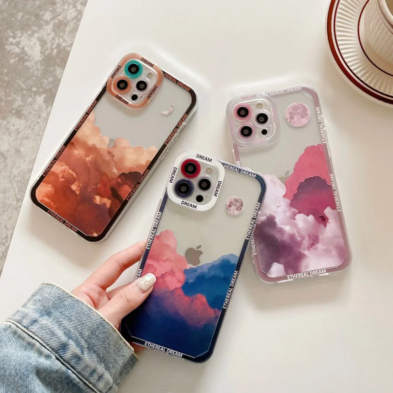 

For iPhone 13 Pro Max Case Cloud Scenery Phone Case For iPhone 12 11 Pro Max X XR XS Max 7 8 Plus Back Cover