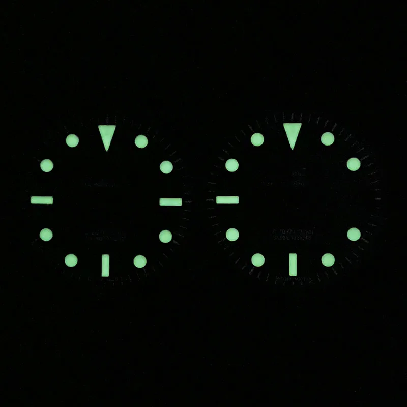 Vintage Watch Parts Matte Black Dial Suitable for NH35 NH38 Movement OEM Relax Dial Green Luminous Replacement Watch Accesories