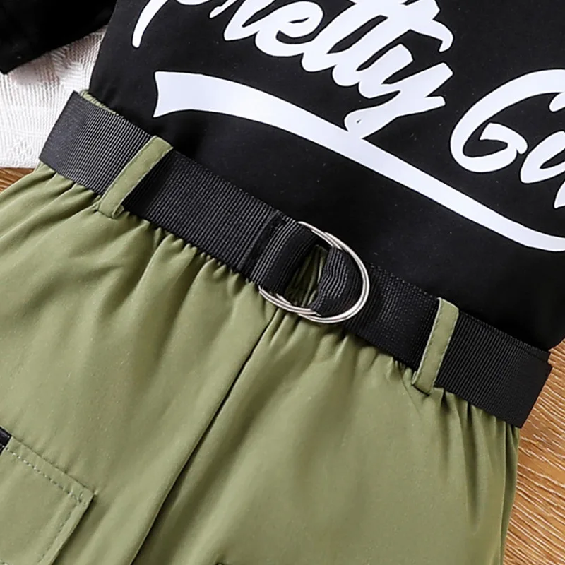 2024 Летние комплекты детской одежды Футболка с короткими рукавами и круглым