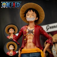 one piece figure set up self confidence smiley face laugh set up chicken leg luffy face changing model decoration birthday gift