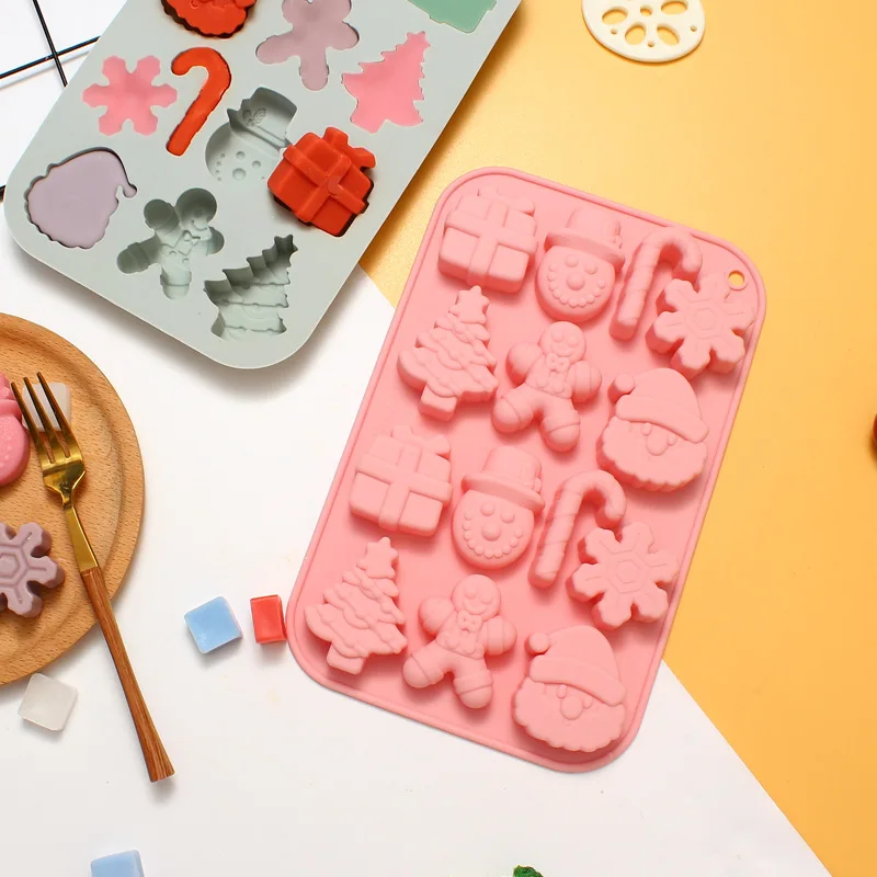 14 шт./компл. рождественская форма силиконовая для шоколада Пента-Клаус пряничный