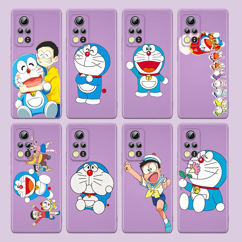 

Cute Doraemon Liquid Silicone Soft Cover For Honor 50 SE 30 30S 20 20i 10i 10X 9S 9C Play 4 4T Pro Lite Phone Case