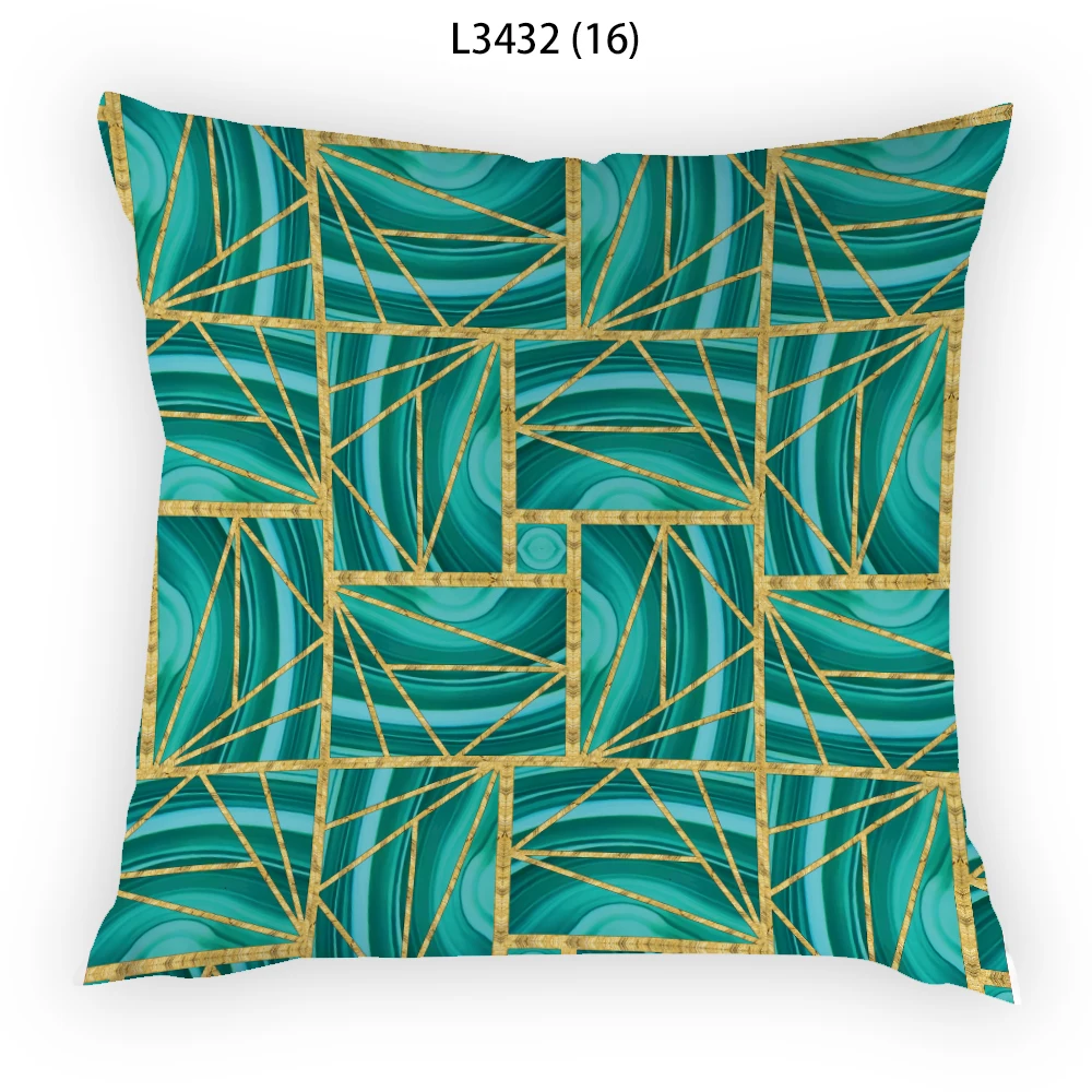 

New Cushion Cover Chair Geometry Creative Artistic Home Decor Pillowcases Throw Pillows Sofa 45x45 Flower Bedroom Marbling E2242