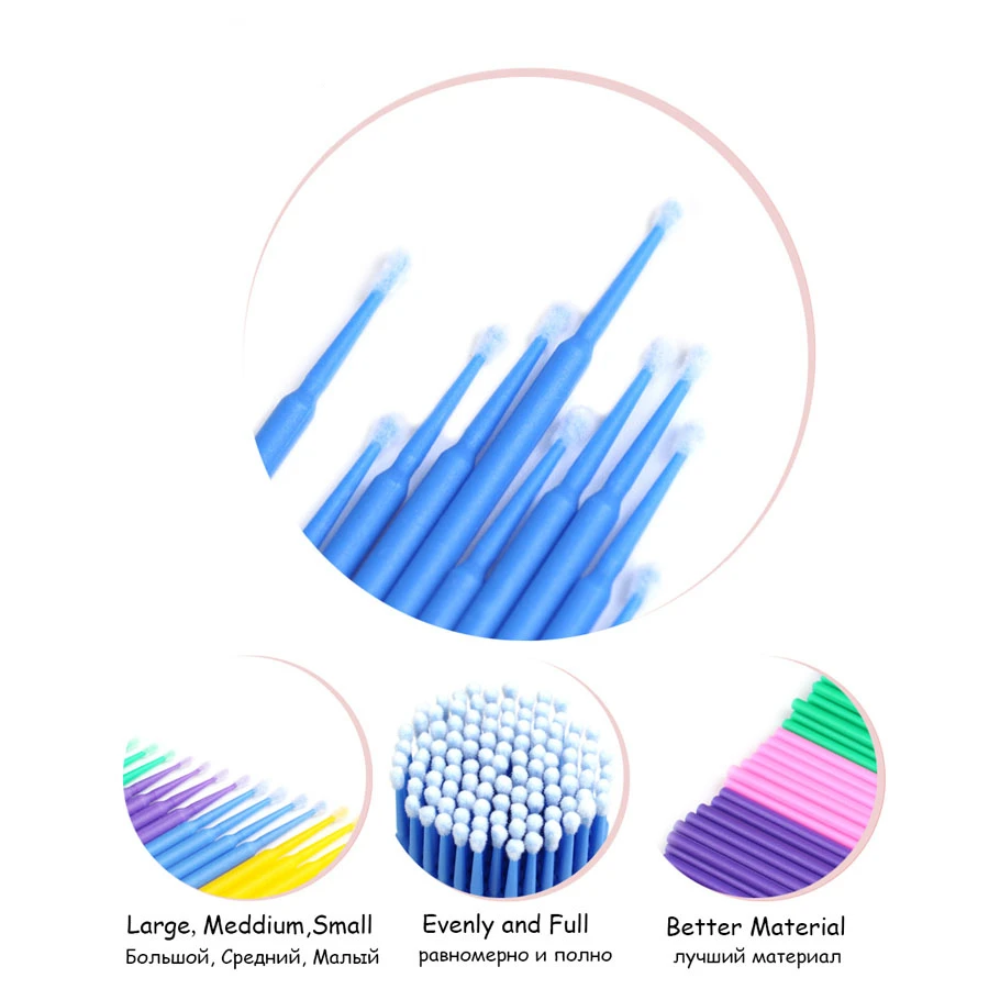 

NEW2023 Eyelash Brushes Disposable Cotton Swab Micro Individual Eyelashes Microbrush Lash Removing Lash Extension Accessories