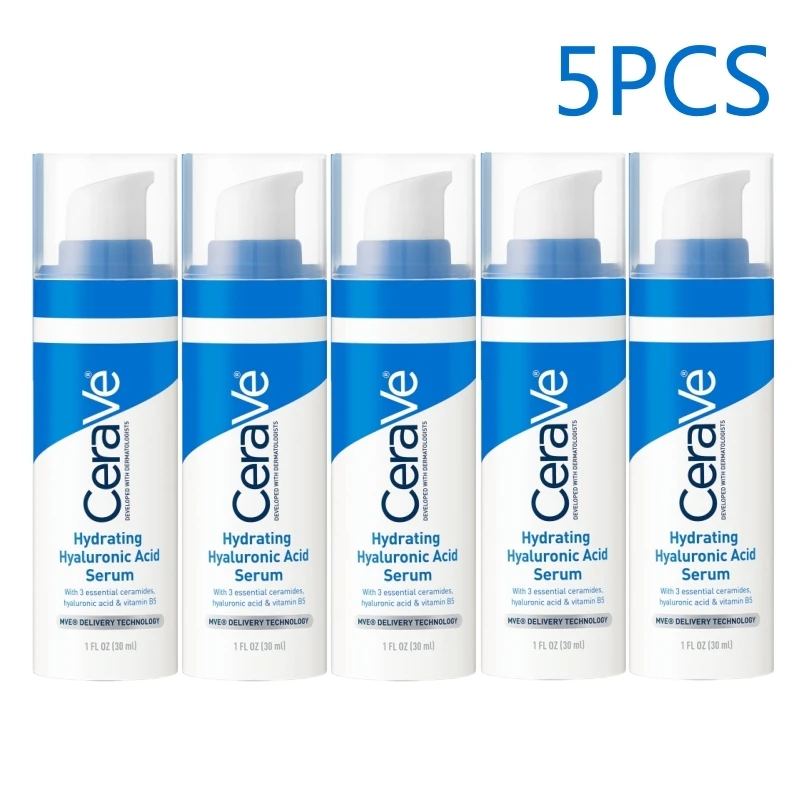 

5PCS CeraVe Hydrating Hyaluronic Acid Face Serum For Dry Skin Ceramides Vitamin B5 Smoothing Skin Repair Barrier Moisturising