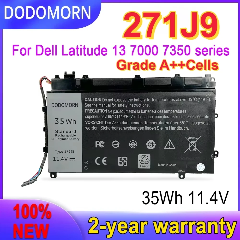 Фото Высококачественная батарея 271J9 для Dell Latitude 7350 7000 P58G001 GWV47 YX81V 0271J9 MN791 3WKT0 №1