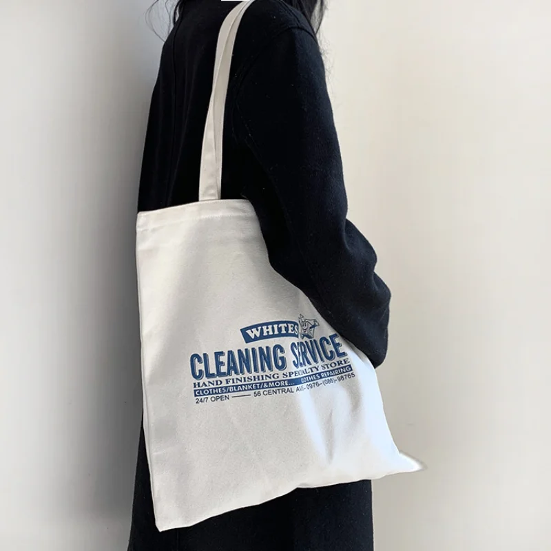 

Korean Canvas Shoulder Shopper Bag for Women 2022 Large Student Bookbag Woman Tote Fashion Brand Designer Female Handbags Purses