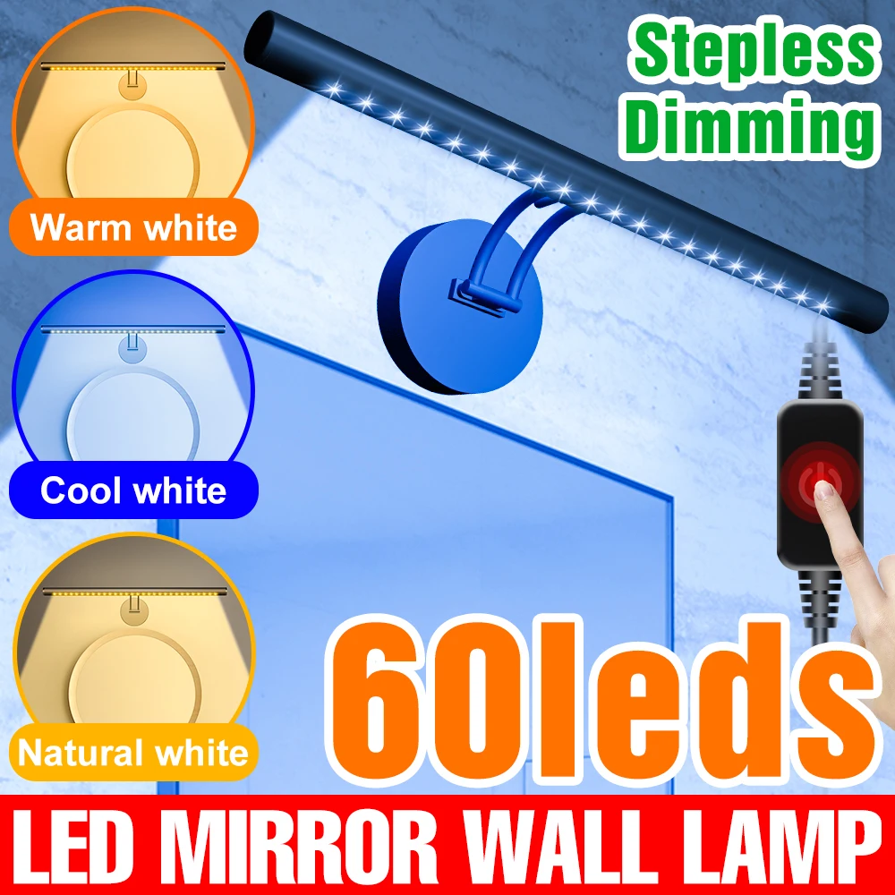 Купи USB Wall Lamp LED Makeup Mirror Light Bathroom Sconce Lamps LED Vanity Mirror Light Kitchen Cabinet Lamp 8W 12W 16W Indoor Bulb за 1,012 рублей в магазине AliExpress
