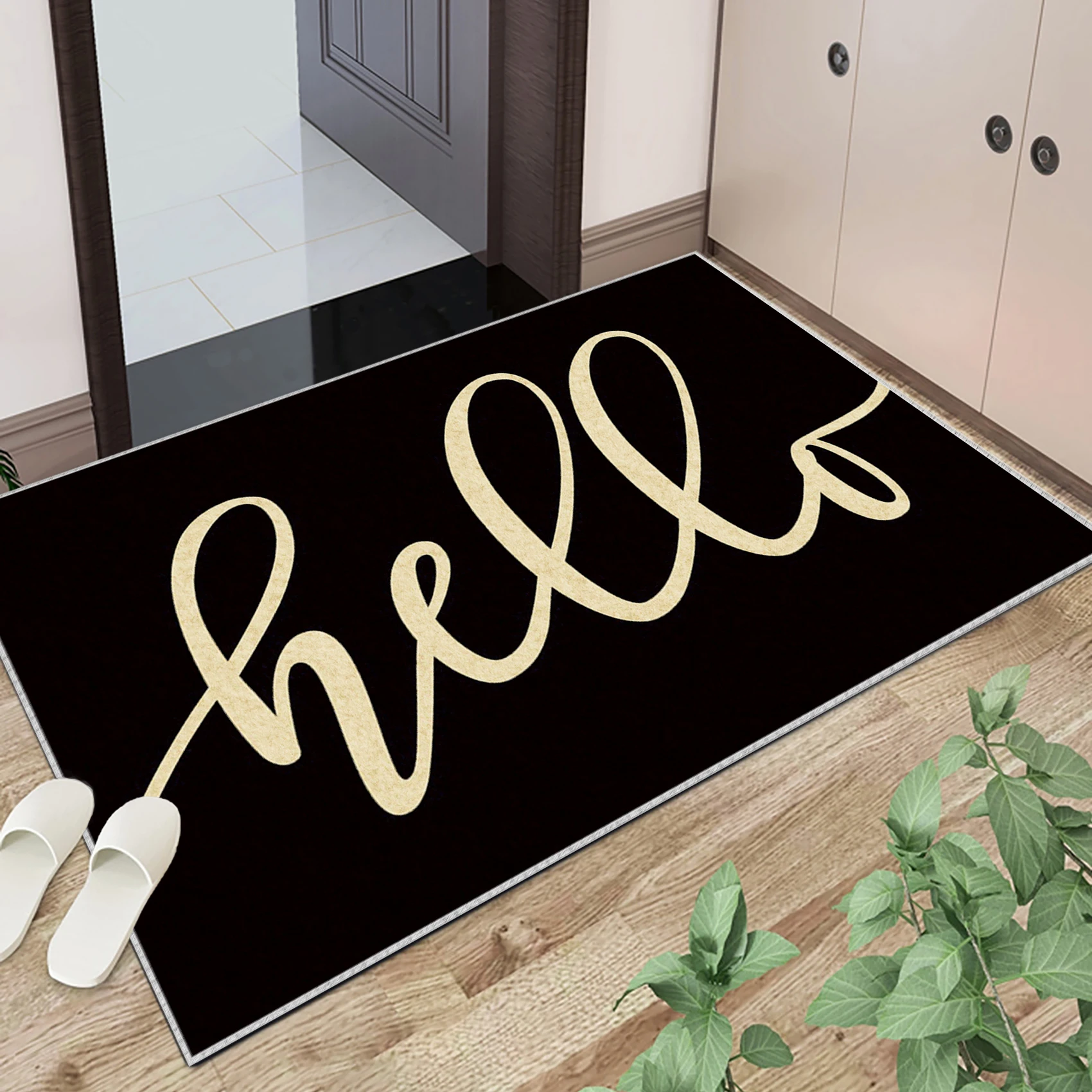 

60*40cm Hello Letter Welcome Sign Doormat Bathroom Rectangle Entrance Home Mat Anti-slip Floor Rug Door Mat Bath Mat