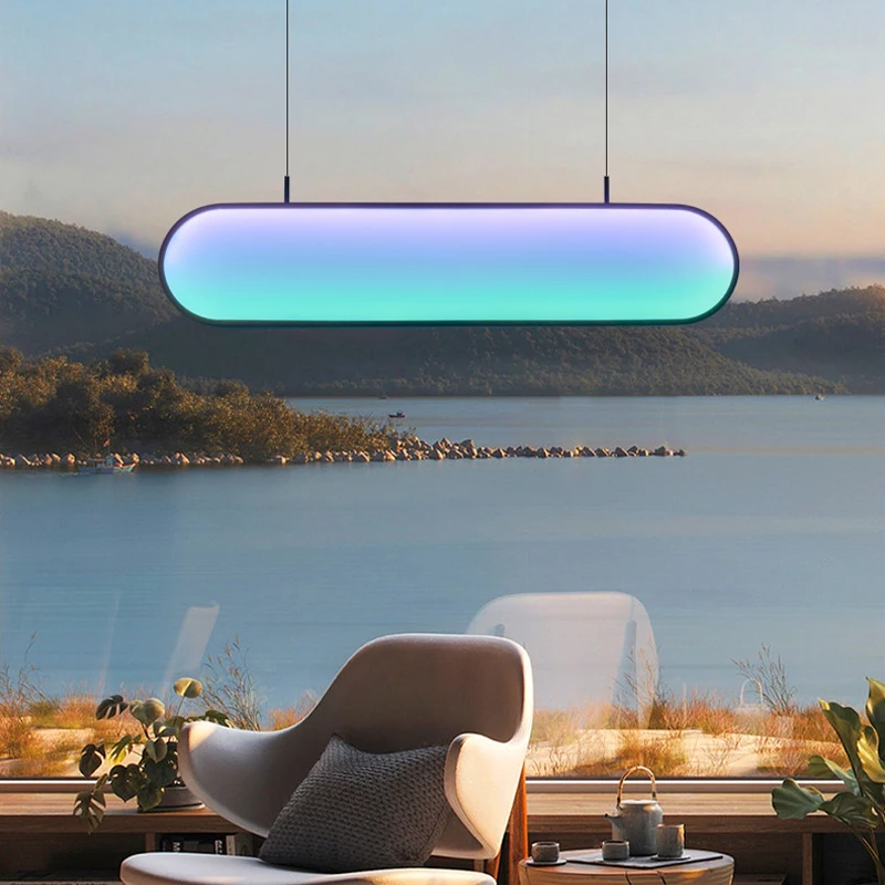 

App Control RGB Light LED Minimalist Ceiling Chandeliers Sunset Dimmable Fashion Modern Home Decoration Smart Hanging Lamps Room